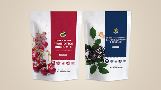 Cherry Probiotic and Ginger with Elderberry Drink Mixes